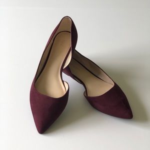 Nine West Faux Suede Wine Flats 6.5